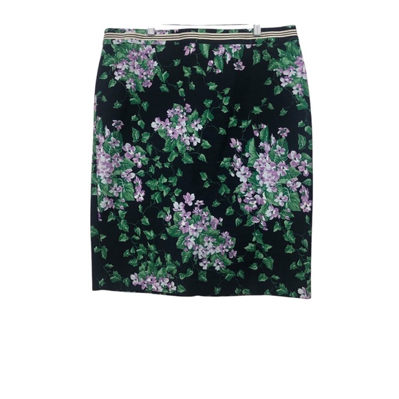 NWT Talbots A-Line Skirt Floral Side Zipper Size 6 Lined